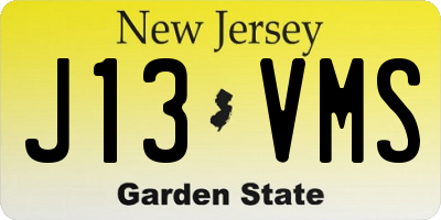 NJ license plate J13VMS