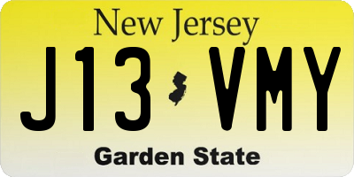 NJ license plate J13VMY