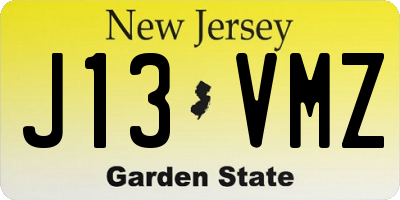 NJ license plate J13VMZ