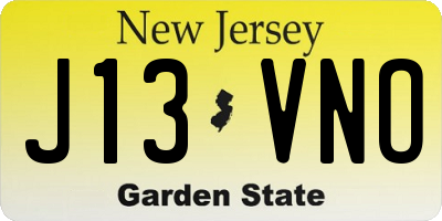 NJ license plate J13VNO