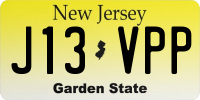 NJ license plate J13VPP