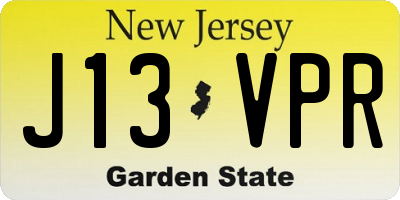 NJ license plate J13VPR