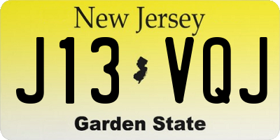 NJ license plate J13VQJ