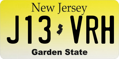 NJ license plate J13VRH