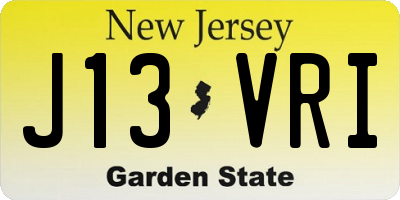 NJ license plate J13VRI