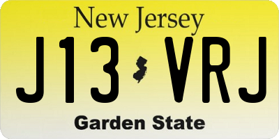 NJ license plate J13VRJ