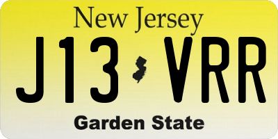 NJ license plate J13VRR