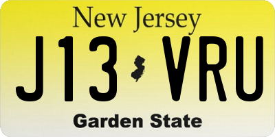 NJ license plate J13VRU