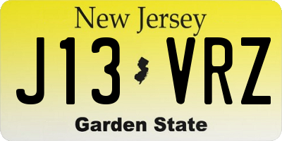 NJ license plate J13VRZ