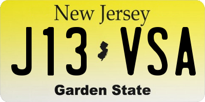 NJ license plate J13VSA