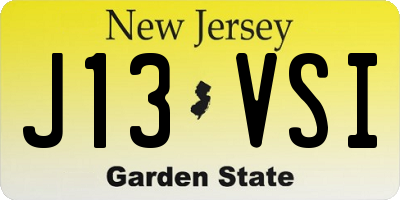 NJ license plate J13VSI