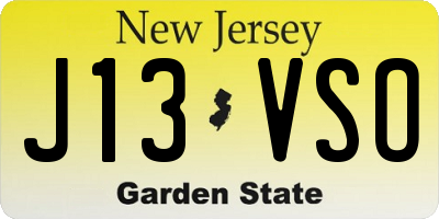 NJ license plate J13VSO