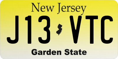 NJ license plate J13VTC