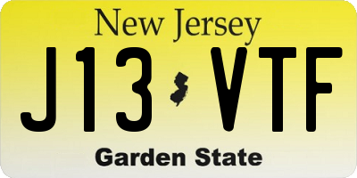 NJ license plate J13VTF