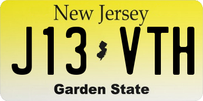 NJ license plate J13VTH