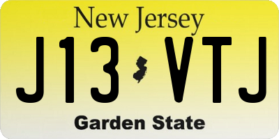 NJ license plate J13VTJ