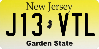 NJ license plate J13VTL