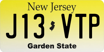 NJ license plate J13VTP