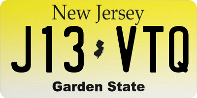 NJ license plate J13VTQ