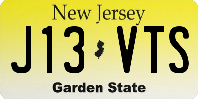 NJ license plate J13VTS