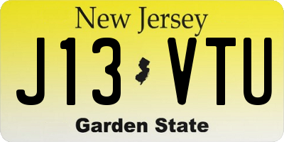NJ license plate J13VTU