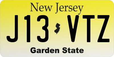 NJ license plate J13VTZ
