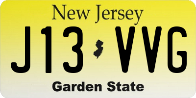 NJ license plate J13VVG