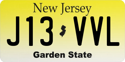 NJ license plate J13VVL