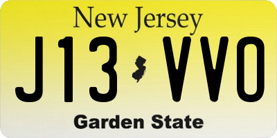 NJ license plate J13VVO