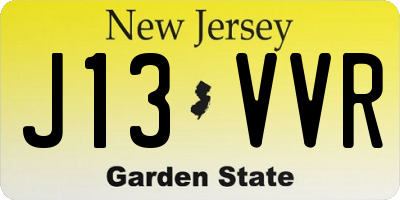 NJ license plate J13VVR