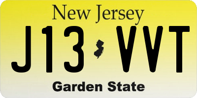 NJ license plate J13VVT