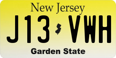 NJ license plate J13VWH