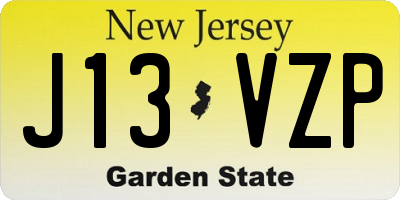 NJ license plate J13VZP