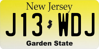 NJ license plate J13WDJ
