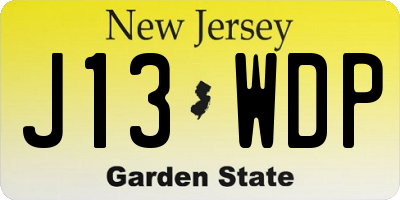 NJ license plate J13WDP