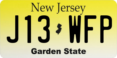 NJ license plate J13WFP