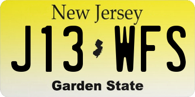 NJ license plate J13WFS
