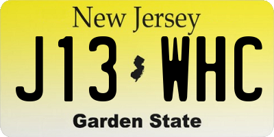 NJ license plate J13WHC