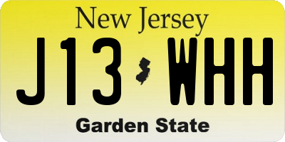 NJ license plate J13WHH