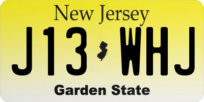 NJ license plate J13WHJ