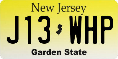 NJ license plate J13WHP