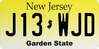 NJ license plate J13WJD