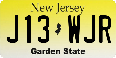 NJ license plate J13WJR