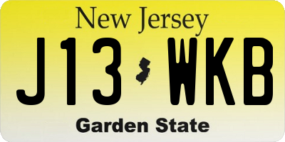 NJ license plate J13WKB