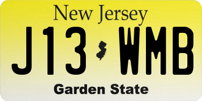 NJ license plate J13WMB