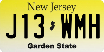 NJ license plate J13WMH