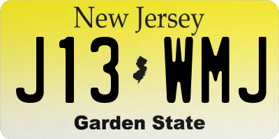 NJ license plate J13WMJ