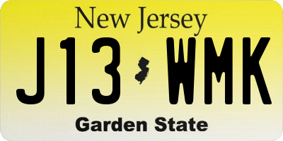 NJ license plate J13WMK