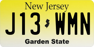 NJ license plate J13WMN
