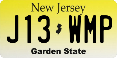 NJ license plate J13WMP